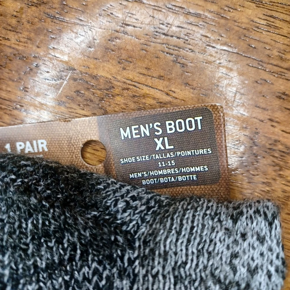 Carhartt Men's Gray and Black Cold Weather Boot Socks 2 Pairs